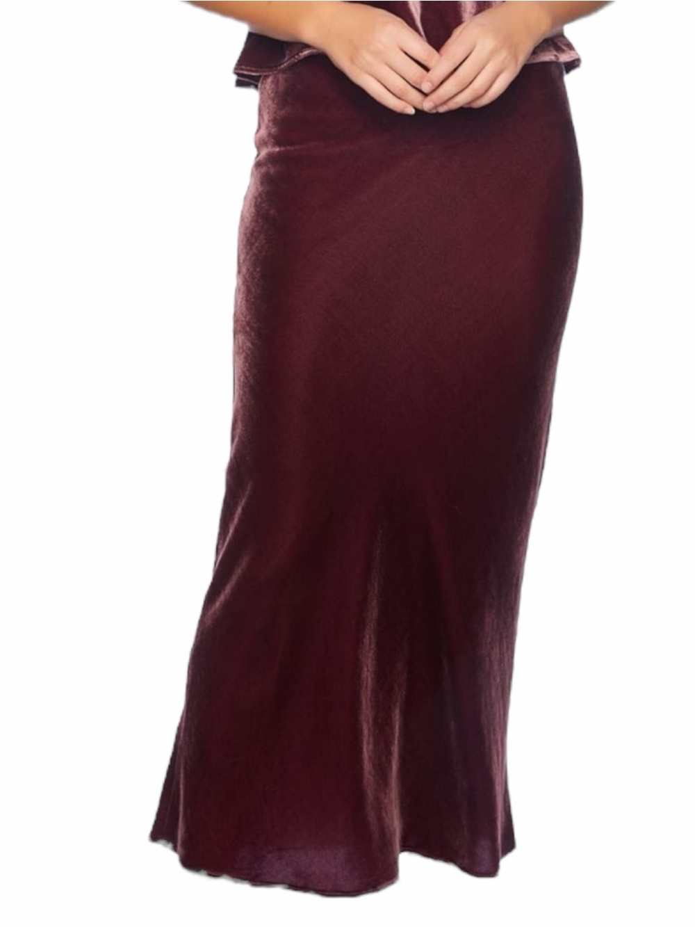 Susana Monaco Velvet Silk Bias Maxi in Malbec Size XL Luxe Holiday Skirt